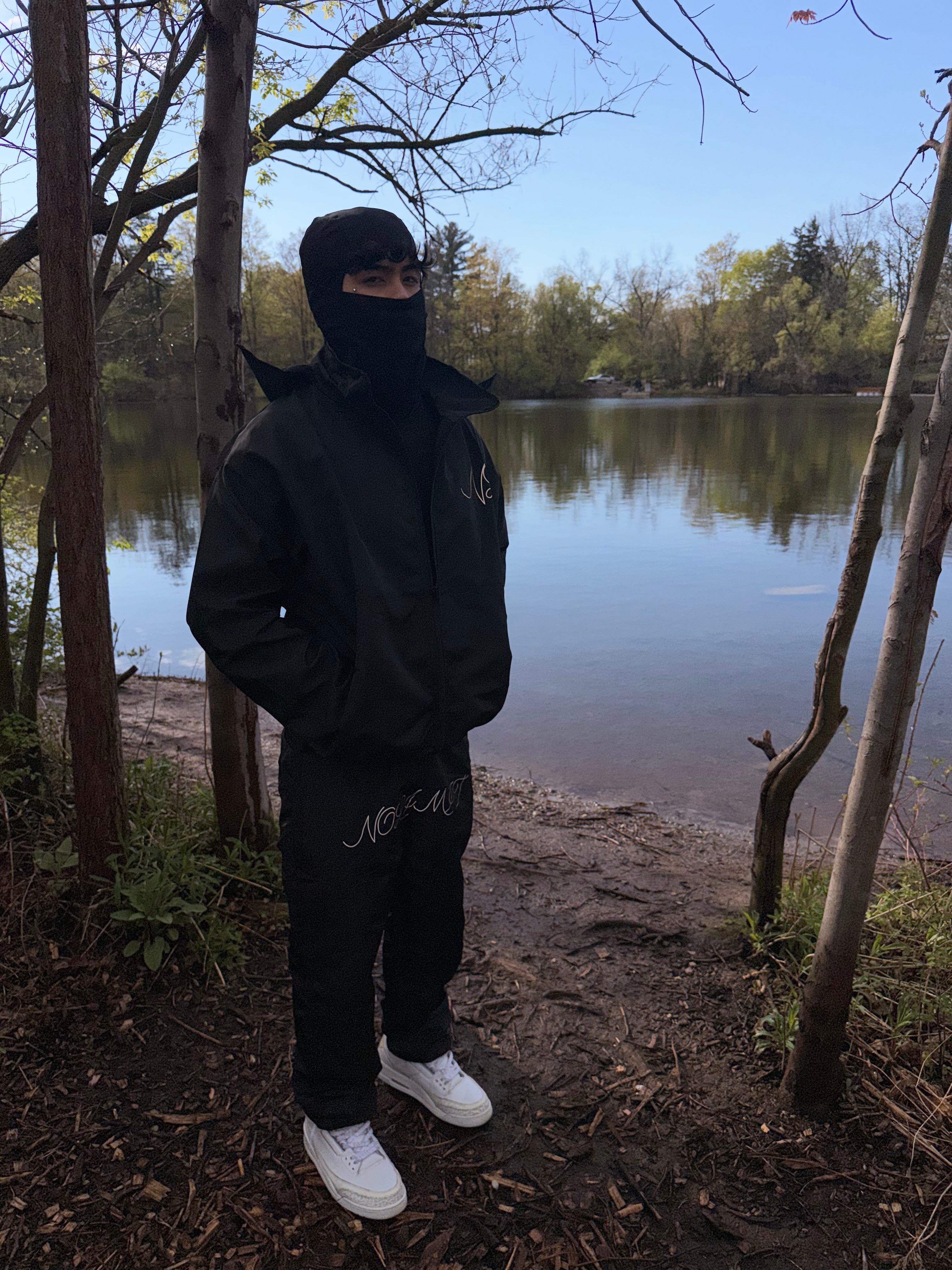 Black Limitless Windbreaker Set (Jacket & Pants)
