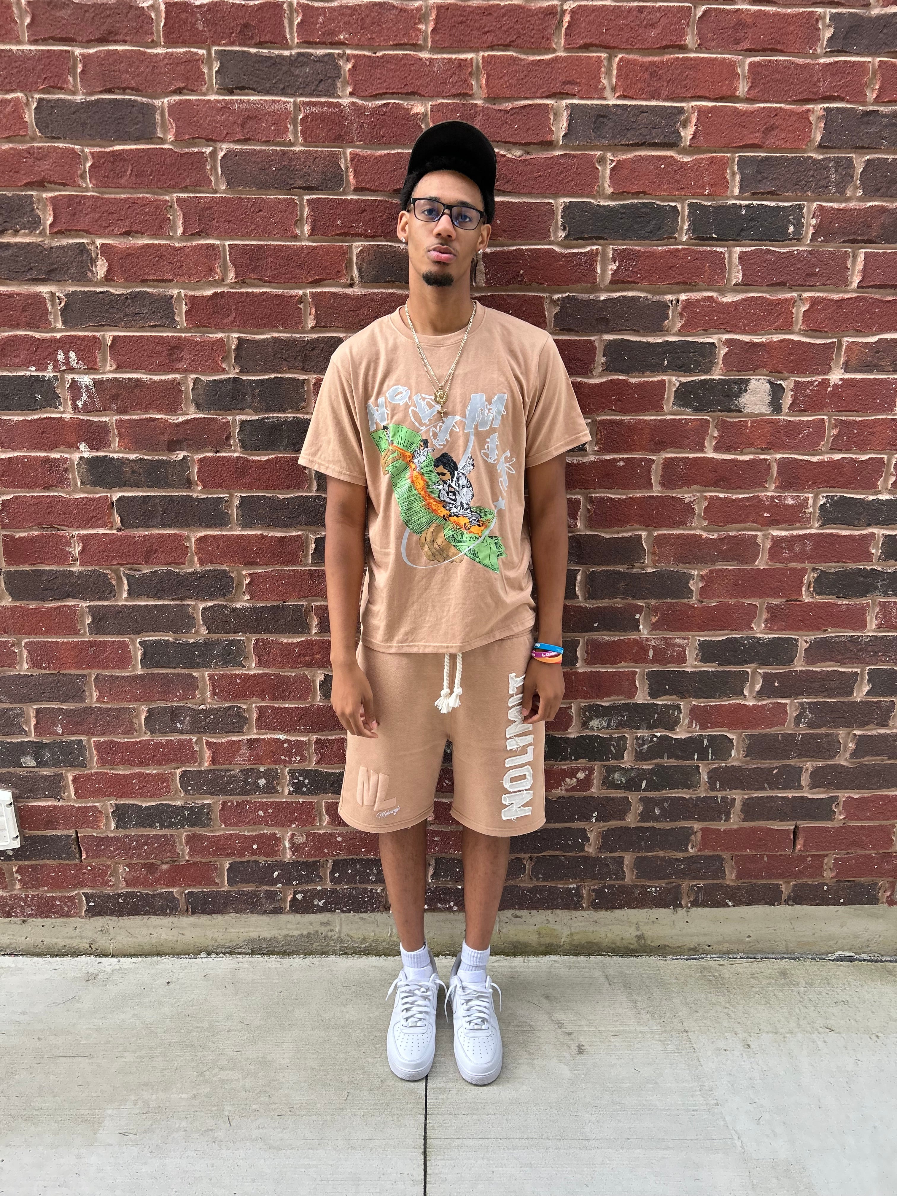 Tan "NOLIMIT" Rope String Short