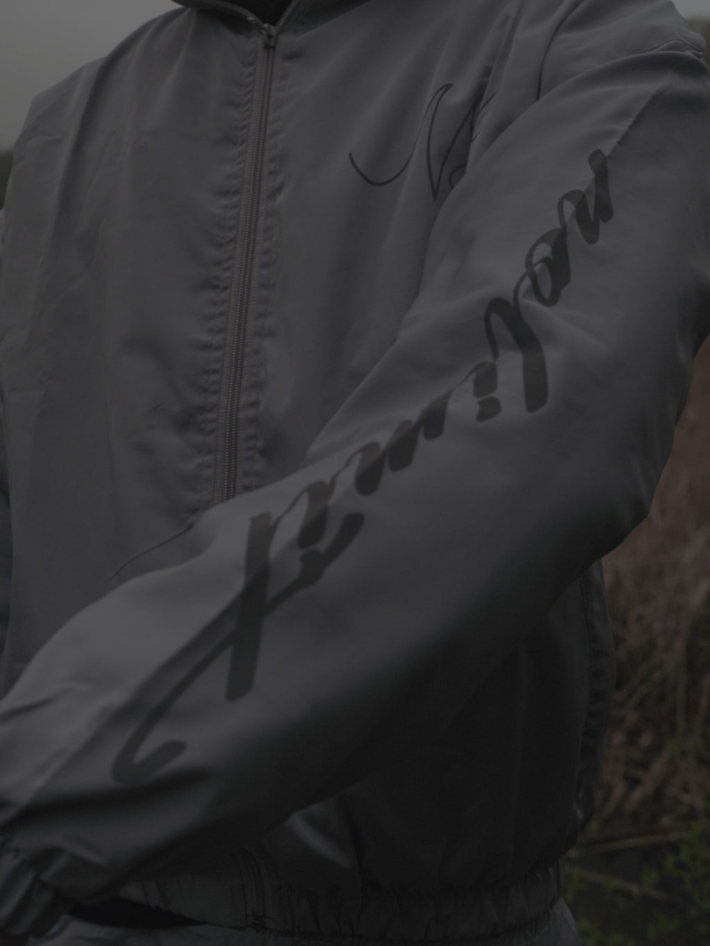 Grey Windbreaker Jacket
