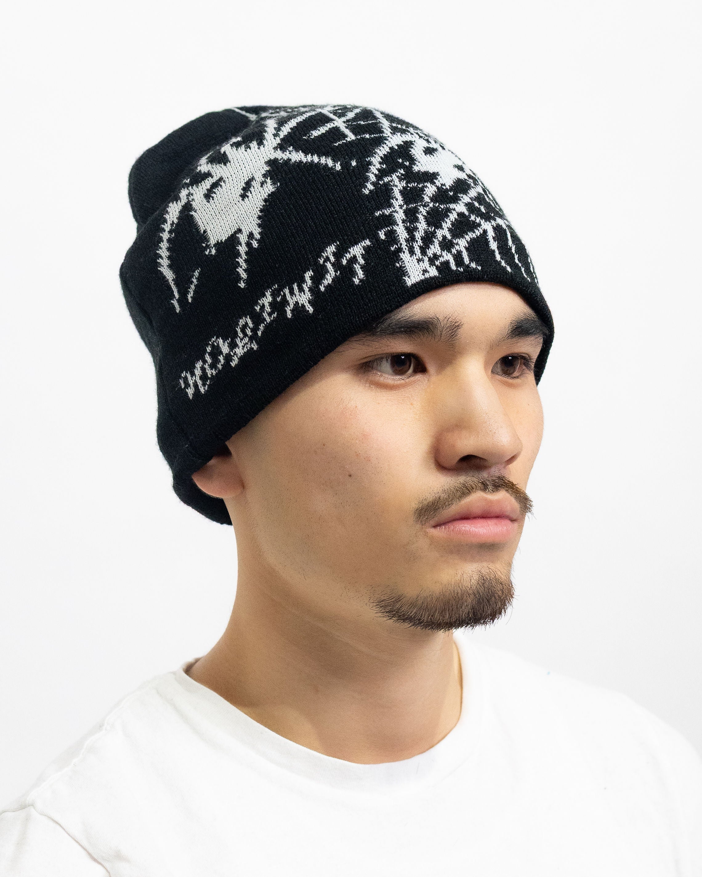 Spider Web Satin-Lined Beanie