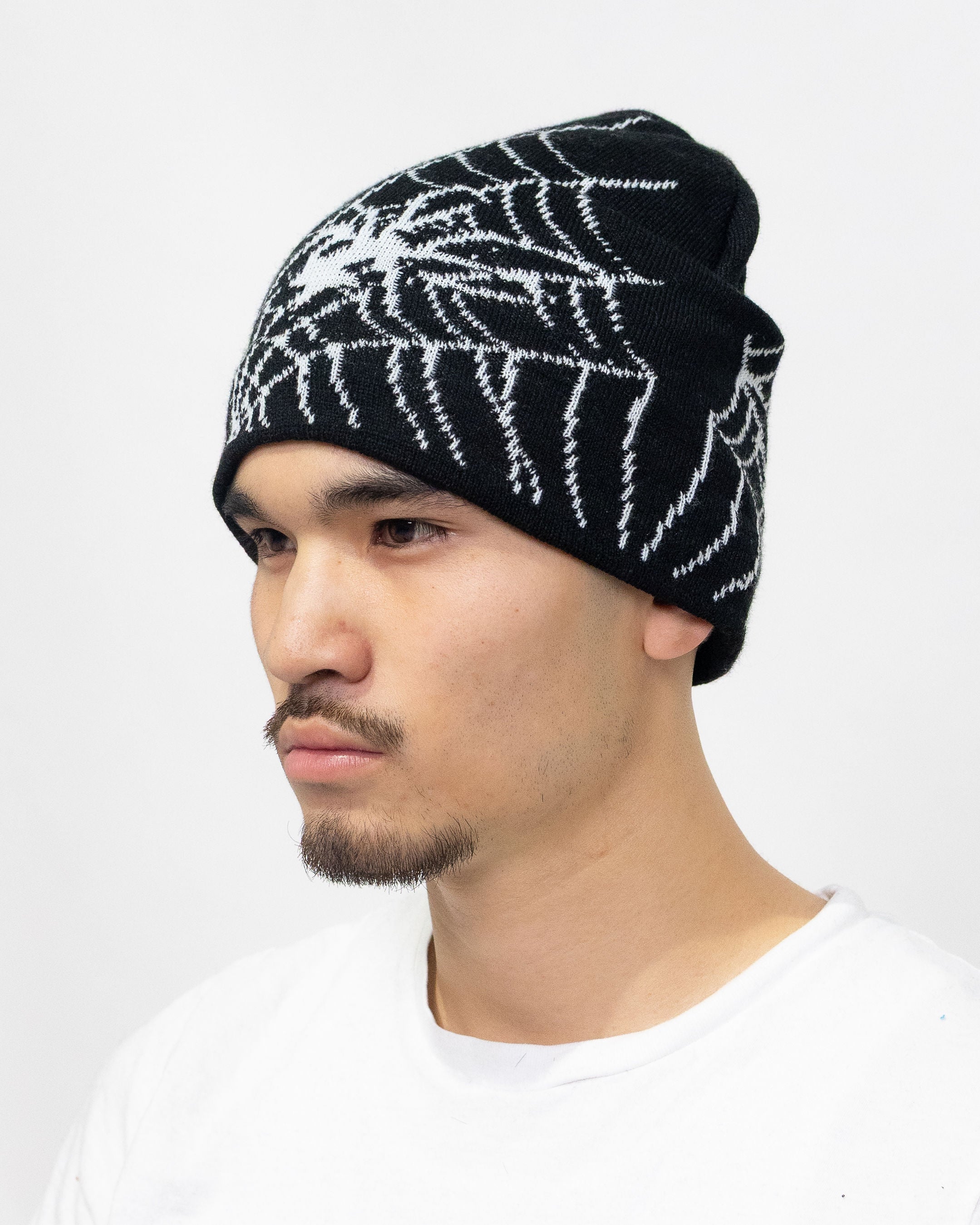 Spider Web Satin-Lined Beanie