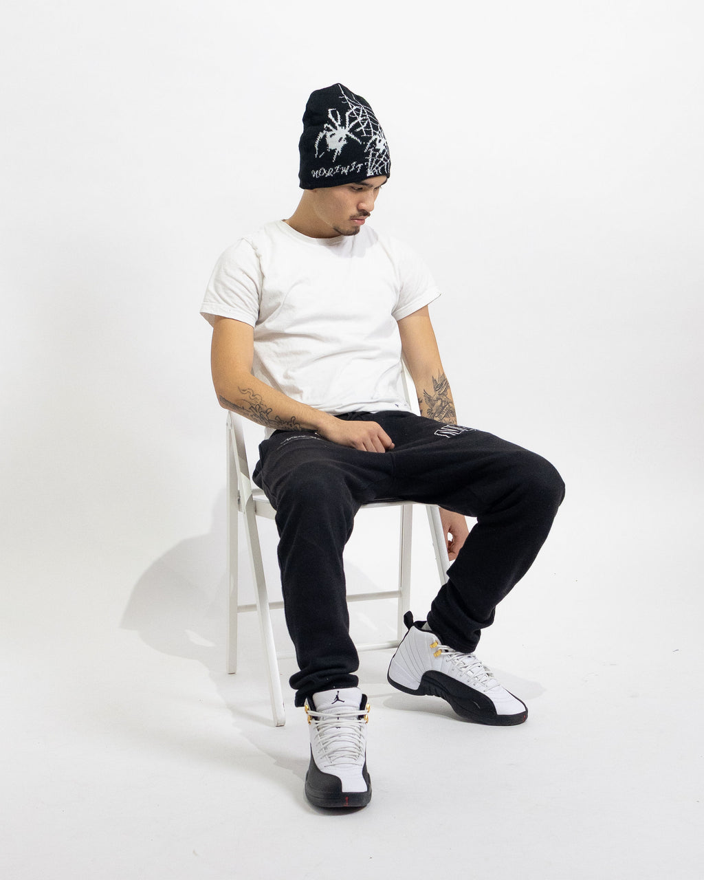 Spider Web Satin-Lined Beanie